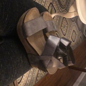 Cute steel colored wedges!